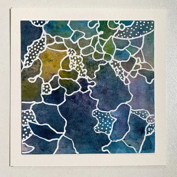 Original Handmade Abstract Watercolor Card Set - 6 Unique Blank Note Cards OOAK - Picture 7 of 12